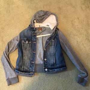 American Eagle Jean Jacket Hoodie -M